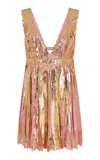 Rabanne Metallic Mini Dress In Pink