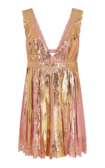 Rabanne Metallic Mini Dress In Pink