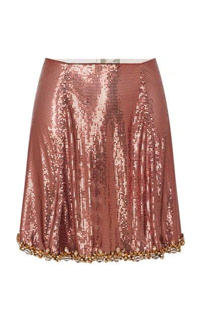 Rabanne Metallic Mini Skirt In Brown
