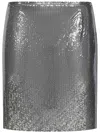 Rabanne Metallic Miniskirt With High Waist And Chainmail Detail In Tech Fabric Woman