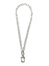 Rabanne Metallic Necklace With Pemdant And Engraved Logo In Brass Woman In Metallic