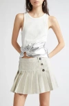 Rabanne Metallic Pierced Hem Rib Tank