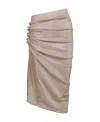 Rabanne Ruched-detailing Asymmetric Midi Skirt In Nude