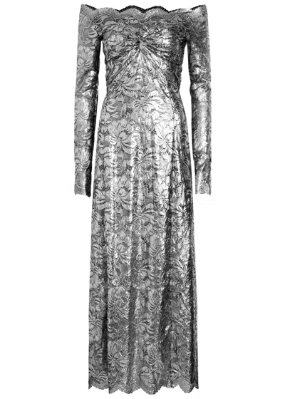 RABANNE RABANNE METALLIC STRETCH-GUIPURE LACE GOWN