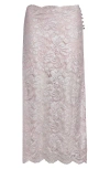 RABANNE RABANNE METALLIC STRETCH LACE MIDI SKIRT