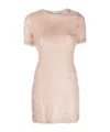 Rabanne Metallic Knitted Mini Dress In Nude