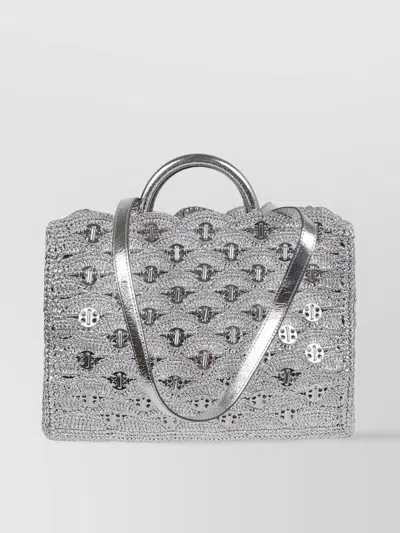 Rabanne Metallic Tote Bag Scalloped Handles