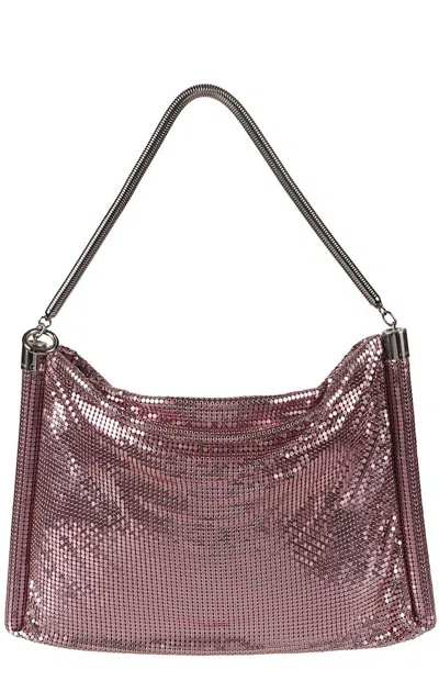 Rabanne Metallic Zipped Shoulder Bag In Peony/pink