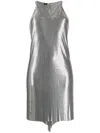Rabanne Metallized Mesh Dress In Silver