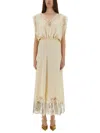 Rabanne Lace Inlay Sleeveless V-neck Midi Dress