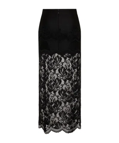 Rabanne Midi Lace Skirt In Black