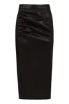 Rabanne Midi Skirt With Rhinestones In Black