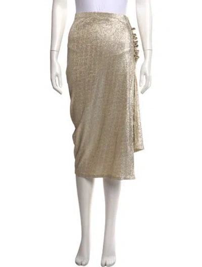 Pre-owned Rabanne Midi Length Skirt In Gold