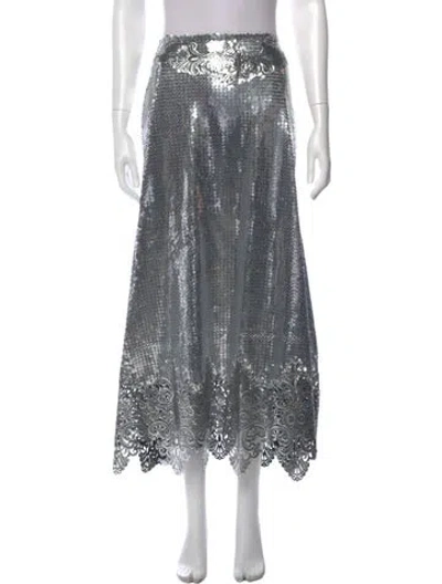 Pre-owned Rabanne Midi Length Skirt In Gray
