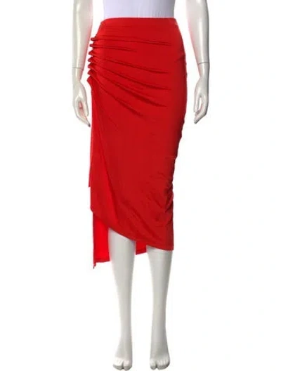 Pre-owned Rabanne Midi Length Skirt In Red