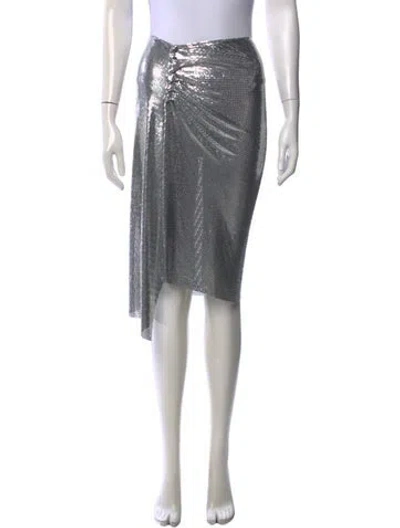 Pre-owned Rabanne Midi Length Skirt In Silver