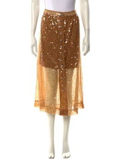 Pre-owned Rabanne Midi Length Skirt W/ Tags In Yellow