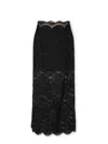 Rabanne Lace Cropped Midi Skirt In Black