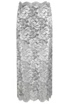 Rabanne Midi Skirt With Scalloped Waistline And Metallic Lace Fabric In Metallic
