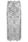 Rabanne Midi Skirt With Scalloped Waistline And Metallic Lace Fabric In Gray