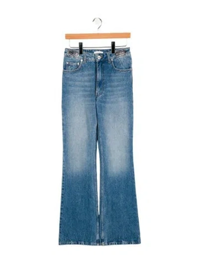 Pre-owned Rabanne Mid-rise Wide Leg Jeans In Blue
