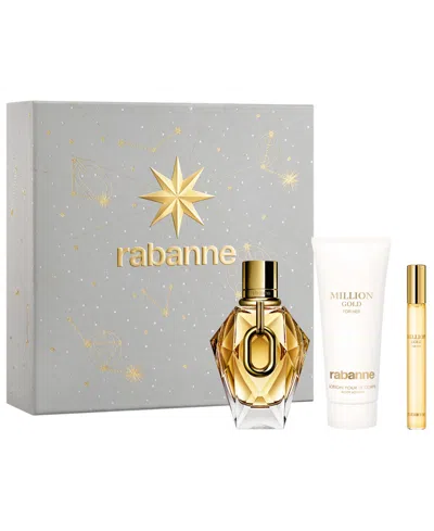 Rabanne Million Gold For Her Fragrance 3-piece Set In Transparent