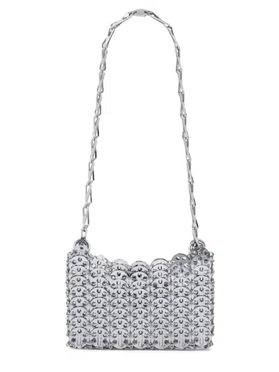 Rabanne Mini 1969 Nano Iconic Shoulder Bag In Silver