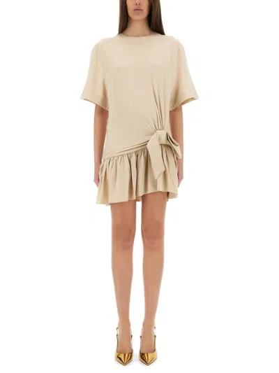 Rabanne Mini Dress With Playful Bow Detail In Brown