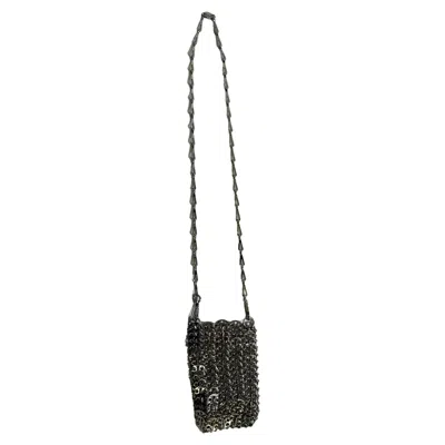 Pre-owned Rabanne Mini Iconic 1969 Bag In Silver Metal In Black