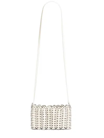 Rabanne Mini Leather And Steel Handbag In Silver