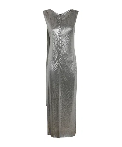 RABANNE PACO RABANNE METALLIC EFFECT SLEEVELESS DRESS