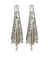 Rabanne Mini Mesh Pixel Rhinestone Earrings Accessories In Grey