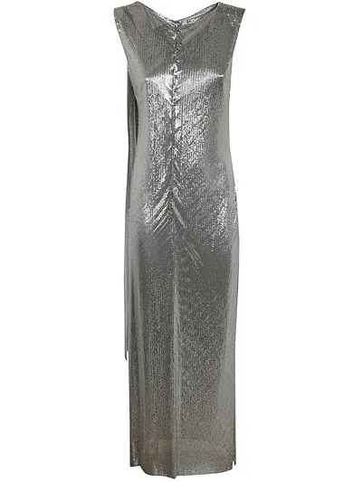 Rabanne Mini Mesh Robe In Metallic