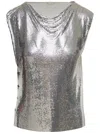 Rabanne Silver Mini Mesh Top In Silver