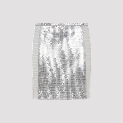 Rabanne Micro Mesh Mini Skirt In Silver