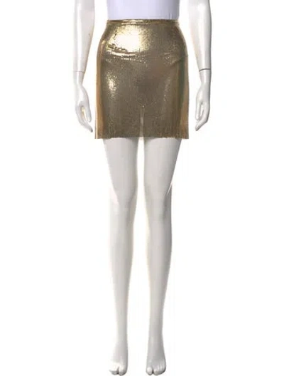 Pre-owned Rabanne Mini Skirt W/ Tags In Gold