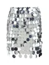 Rabanne Round Sequin Silver Polyester Mini Skirt In Silver
