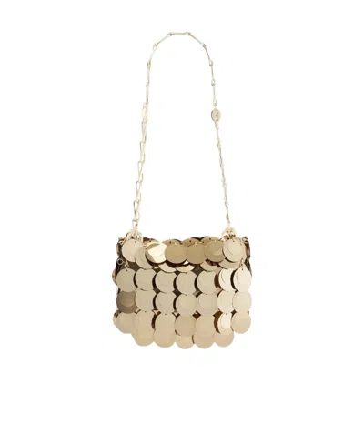 Rabanne Mini Sparkle Layered Bag In Nude