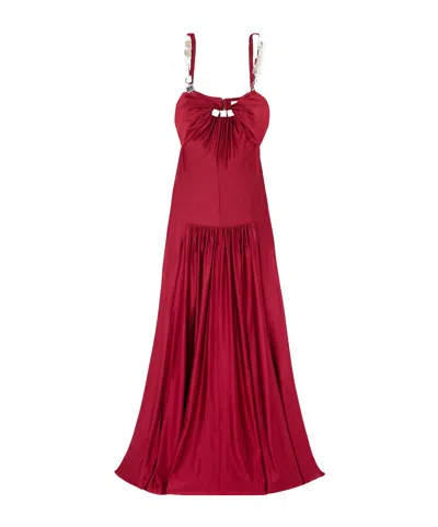 Rabanne Mirror-embellished Maxi Dress In Red