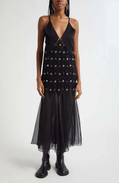 Rabanne Mixed Media Dress In Black