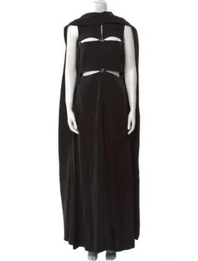 Pre-owned Rabanne Mock Neck Long Dress In Black