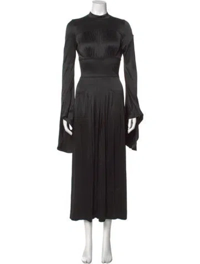Pre-owned Rabanne Mock Neck Long Dress In Black