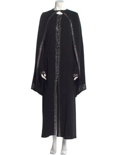 Pre-owned Rabanne Mock Neck Long Dress In Black