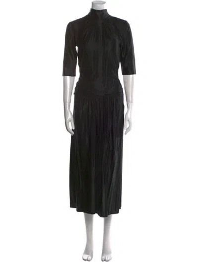 Pre-owned Rabanne Mock Neck Long Dress In Black