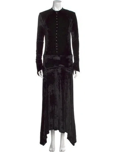 Pre-owned Rabanne Mock Neck Long Dress In Black