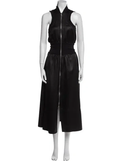 Pre-owned Rabanne Mock Neck Long Dress In Black