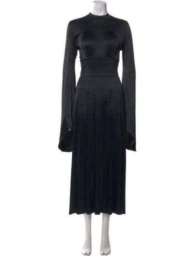 Pre-owned Rabanne Mock Neck Long Dress In Black