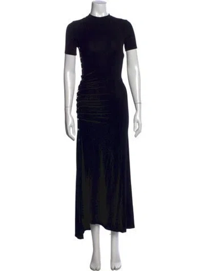 Pre-owned Rabanne Mock Neck Long Dress In Black