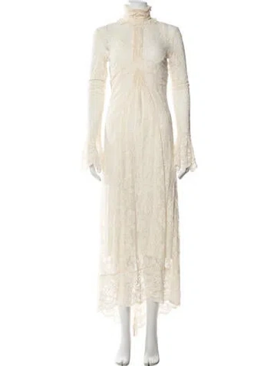Pre-owned Rabanne Mock Neck Long Dress W/ Tags In Neutral