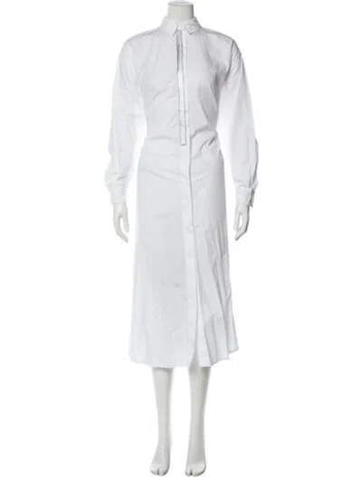 Pre-owned Rabanne Mock Neck Long Dress In White
